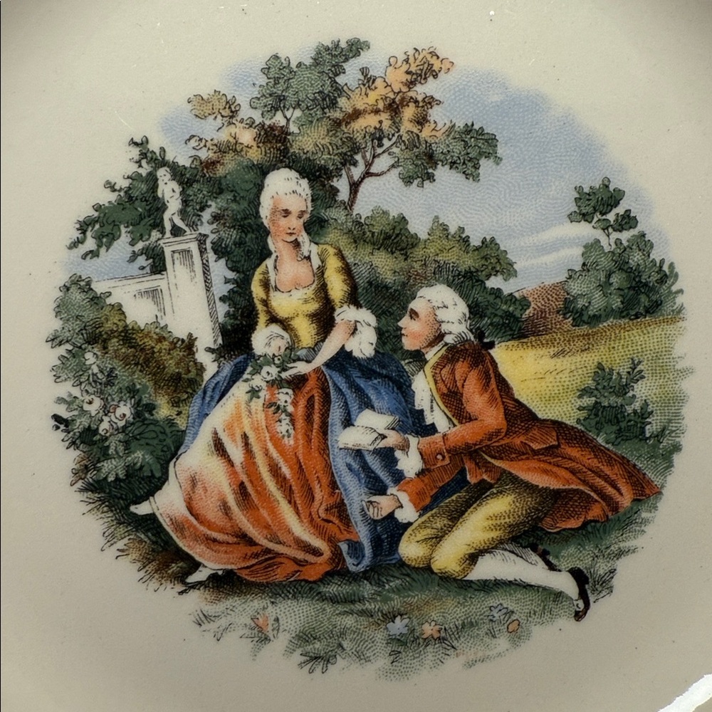 Vintage Cronin China Co. “Courting Couple” Bread Plate – 6.25" [I] - Picture 2 of 4